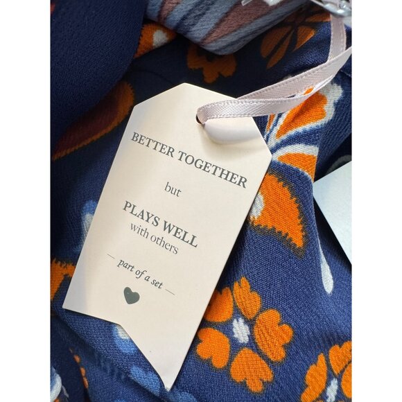 Sigrid Olsen Floral Size XS/S Two Pieces Skirt Tank Top Blue Orange NWT - Picture 10 of 13